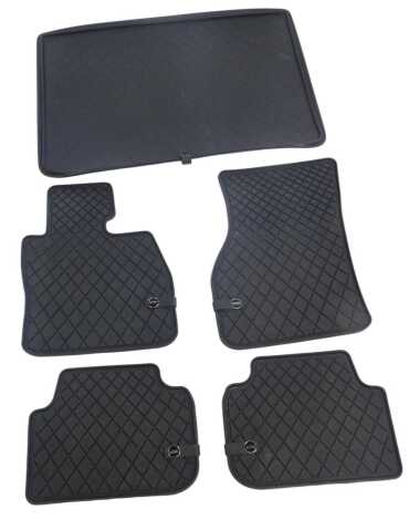 A genuine set of F54 Mini Clubman rubber mats, including a boot mat.