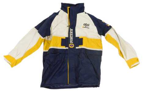 A Fosters Official Sponsors of Grand Prix waterproof jacket, size Large.