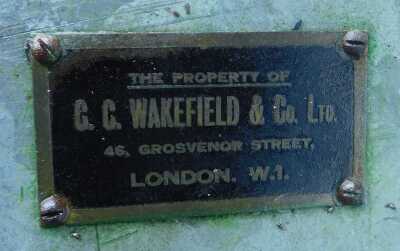 An oil pump cabinet, in green, bearing plaque for The Property of CC Wakefield and Co Ltd 46 Grosvenor Street London W1, 161cm high. - 3