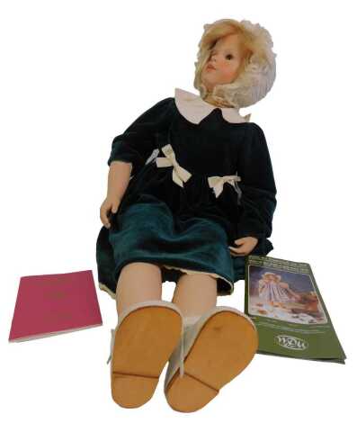 A WPM porcelain doll Calisa designed by Vera Schultz, 65cm.