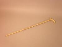 A 19thC marine ivory walking stick