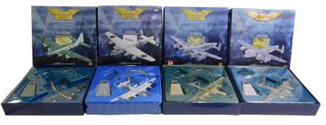 Corgi Classics The Aviation Archive 1:44 scale military aircraft, including Avro Lancaster RAF Coastal Command, 47403 Berlin Airlife Avro Lancastrian Flight Refuelling Limited, 47307 Military Avro Lancaster 9 Squadron RAF Salbani India (Tiger Force), and 