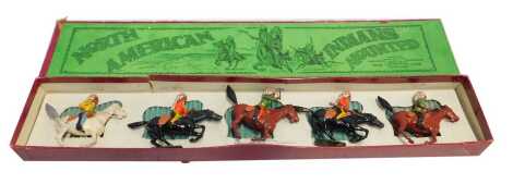 A W Britain North American Indians mounted, boxed.