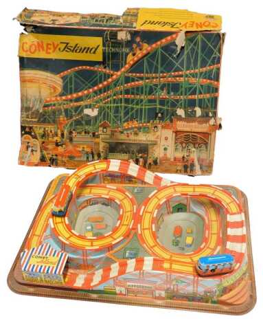 A Technofix 307 Coney Island clockwork tinplate toy.