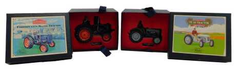 A W Britain Vintage Tractors Fordson E27N Major tractor, and a Britains Petit Ferguson TE20 tractor, boxed. (2)