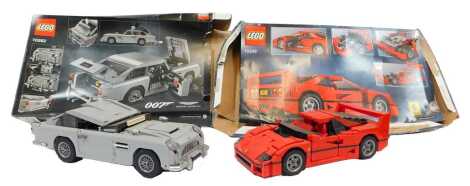 A Lego Creator Expert 10262 James Bond 007 Aston Martin DB5, and a Lego Creator Expert 10248 Ferrari F40, with original boxes. (2)