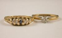 Two 18ct gold stone set rings