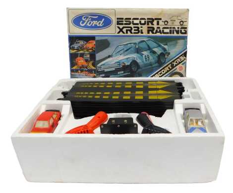 A Scalextric C676 Ford Escort XR3I Racing slot car set, boxed.