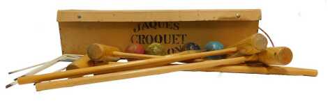 A Jaques of London croquet set, including four mallets, balls, etc., boxed.