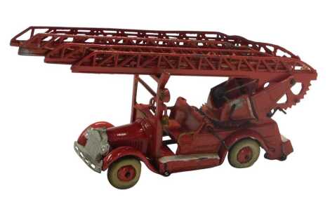 A Taylor and Barratt diecast turntable fire escape No.15, with ratchet swivel ladders and driver and lookout-man, boxed.