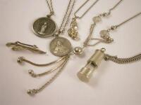 A small selection of silver and white metal items