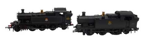 Two Bachmann OO gauge tank locomotives, in BR black.