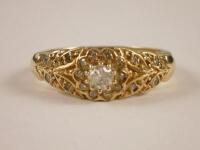 A 14ct gold floral cluster ring