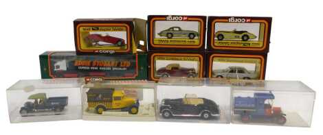 Various diecast vehicles, to include Corgi 1953 Jaguar XK120, 1956 Mercedes 300SC, a Corgi Eddie Stobart Scania curtain side trailer, 59503, etc. (1 tray)