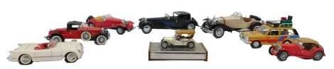 A group of Burago and other diecast vehicles, to include a Mercedes Benz SSK, a Special Roadster 1935 Mercedes Benz 500K, etc. (1 tray)