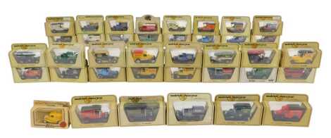 A group of Matchbox Models of Yesteryear diecast vehicles, to include a 1912 Ford Model T, a 1927 Talbot, a 1922 AEC S Type Omnibus, etc. (1 box)