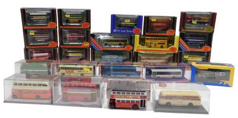 Various diecast double decker buses and coaches, predominantly Exclusive First Editions, to include Route Master Delaine, ergonomic flat bed Mammoth Major, etc. (1 box)