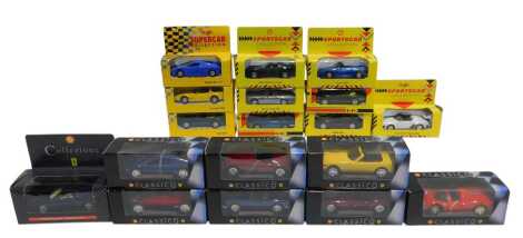 Maisto and other boxed diecast, including Maisto Super Car Collection MG RV8, Maisto Super Car Collection Corvette ZR1, Shell Classic pPorts Car Collection Jaguar E Cabriolet, Shell Sports Car Collection Jaguar XJS V12, Shell Classico Collezione Ferrari 1