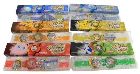 A set of Nintendo Pokemon World LCD watches, including Pikachu, Jigglypuff, Zubat, etc. (6)