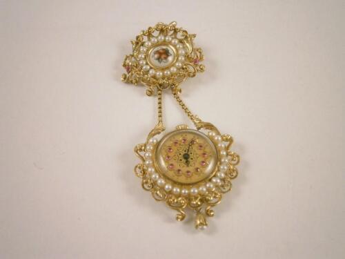 A Rondine ornate pendant/brooch watch