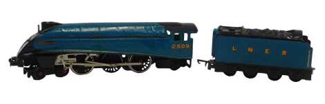 A Hornby Dublo two rail class A4 locomotive Silver Link, 4-6-2, 2509, in LNER blue possibly repainted.