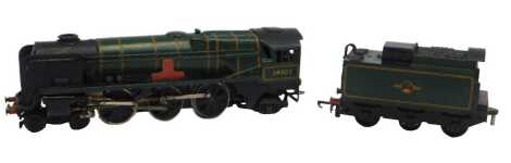 A Wrenn OO gauge West Country class locomotive Plymouth, 34003, 4-6-2, in BR lined green repainted.