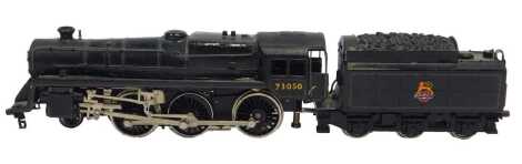 A kit built OO gauge BR standard Class 5 locomotive, 4-6-0, 73050, BR lined black livery.