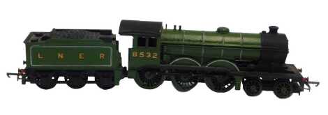 A Tri-ang OO gauge class B12 locomotive, 4-6-0, 8532, in LNER green.