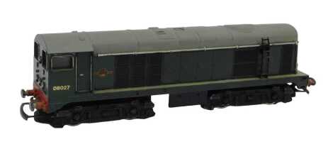 A Hornby Dublo two rail Class 20 diesel locomotive, BR green livery.