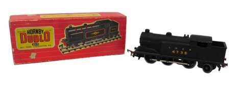 A Hornby Dublo two rail 0-6-2 tank locomotive in BR lined black, boxed.