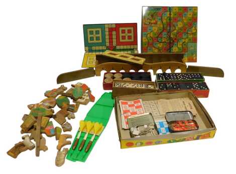 Various toys, to include dominoes, a Bobs Bridge game, Bingo, draughts counters, etc. (1 box)