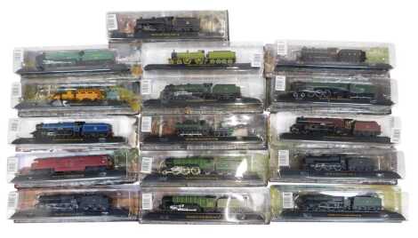 Americom static locomotive models, including 1899 LSWR T9 4-4-0 number 117, 1948 BR NE A2 462 number 60532 Blue Peter, 1946 GWR 4-6-0 number 1014 County of Glamorgan, etc. (1 box)