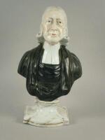 A 19thC Staffordshire bust of the Reverend John Wesley