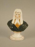 An early 19thC Staffordshire pottery bust possibly of Judge Lord Brougham