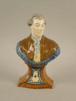 A 19thC pottery bust of a gentleman