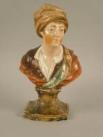 An early 19thC Staffordshire pottery bust of Matthew Prior