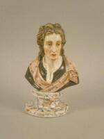 An early 19thC Staffordshire porcelain bust of The Philosopher John Locke