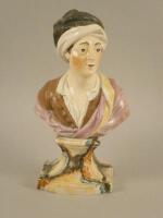 An early 19thC pearlware bust of Matthew Prior