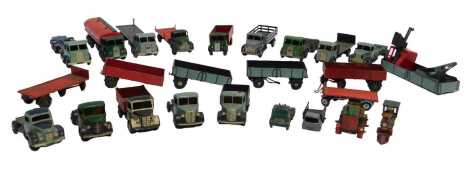 Dinky and other playworn diecast, to include a Leyland Comet, Foden lorry, Corgi platform trailer, etc. (1 tray)