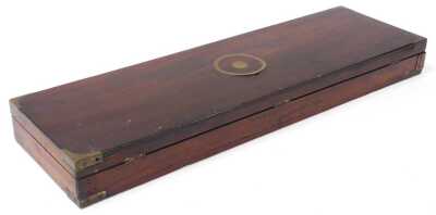 A Victorian figured mahogany gun case by Westley Richards, manufacturer to HRH Prince Albert, later lined interior, with inset brass handle and corners, 81.5cm x 25cm x 8.5cm. - 2