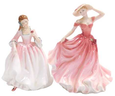 Two Royal Doulton figures, comprising Tender Moment HN3303, and Ellen, Lady of the Year 1997, HN3992.