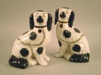 A pair of late Staffordshire Spaniels