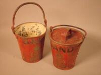 Two George V fire sand buckets