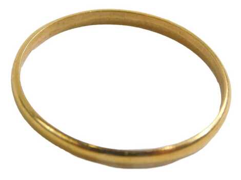 A 22ct gold wedding band, of plain design, London 1937, ring size T½, 1.7g.