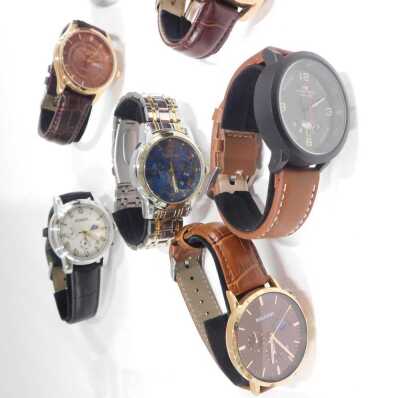 Twelve replica gentlemans dress wristwatches and chronographs, including Boamigo, Belushi, Fngeen, Chenxi, Pour Homme, and Mini Focus, cased. - 2