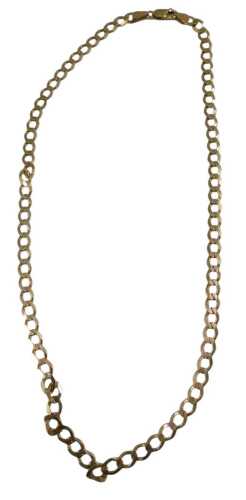 A 9ct gold curb link neck chain, on a lobster claw clasp, 11.8g. 23cm long.