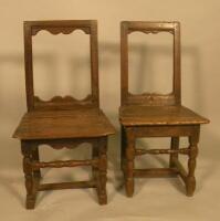 A pair of 17thC French oak side chairs