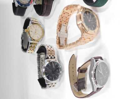 Ten replica gentlemans dress wristwatches, including Bosch, In Time, Ouyawei, Pour Homme, and Citizen, cased. - 2