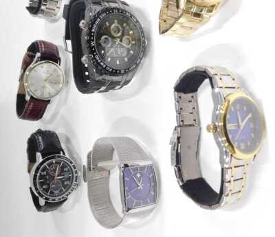 Nine replica gentlemans dress wristwatches and chronographs, including Wlisth, Orient, Waknoer, Binzi, and Citizen, cased. - 2