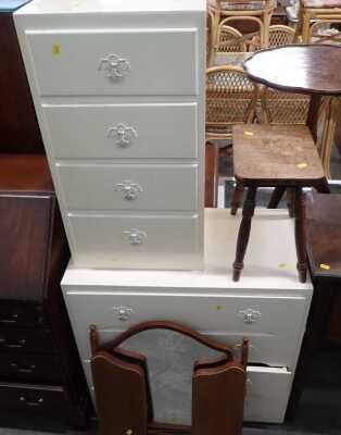 A group of furniture, to include a pine veneer three drawer chest, wall mirrors, etc. (a quantity)